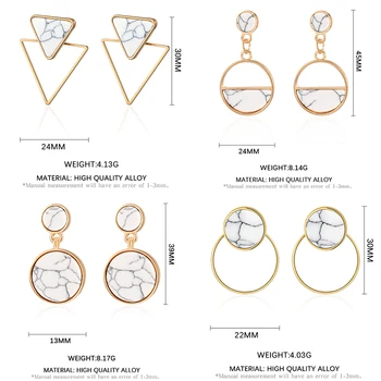 Moda kadın Küpe Kore Yuvarlak Damla Küpe Kadınlar İçin Bildirimi Geometrik Altın Renk Küpe 2021 Trend kadın mücevheratı