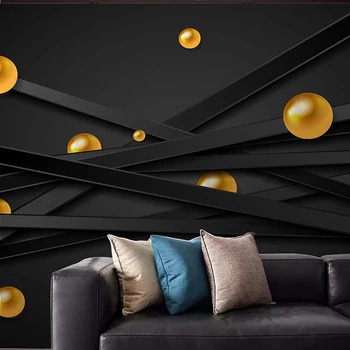 Modern Geometrik Katı Daireler Fotoğraf Duvar Kağıdı Restoran Cafe Çocuk Yatak Odası Arka Plan 3D duvar bezi Dekor Posteri Sticker