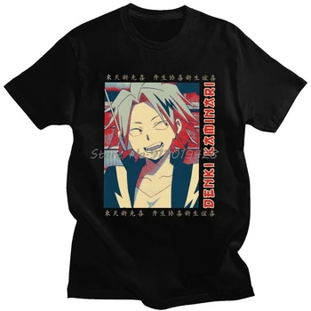 My Hero Academia Kaminari Denki Tişörtleri Erkekler Kısa Kollu Grafik T Shirt Kentsel Anime Manga harajuku tişört Pamuk Tee Hediye