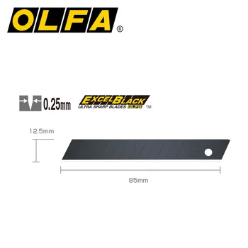 OLFA FWB-10 Yedek Bıçak 12.5 mm Siyah Orta Boy Bıçak 0.25 mm Kalınlığında Ultra keskin için Yedek Bıçak FWP - 1 Kesici MT-1 Bıçak