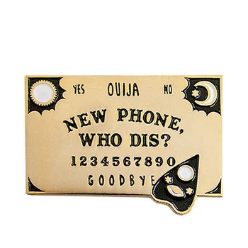 Ouija kurulu emaye pin charm planchette broş güneş ay rozeti gizem Gotik takı Cadılar Bayramı hediye