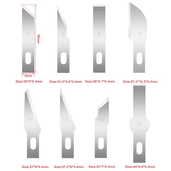 Paslanmaz Çelik Metal Aracı Bıçak Metal Kalem Bıçak Sanat Zanaat 40 Bıçak Profesyonel Kesme Oyma Jilet Pano Şablon Aracı