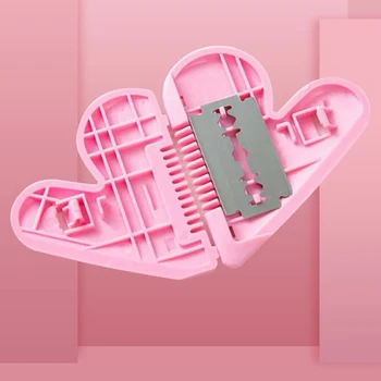 Pembe Mini Saç Düzeltici Aşk Kalp Şekli Saç Tarak Bıçakları İle Vücut Epilasyon Kasık Saç Fırçaları Bıçakları ile kesme aletleri