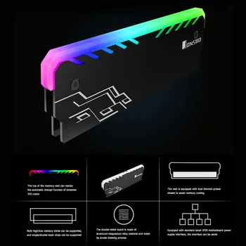 RGB RAM soğutucu klasik dayanıklı pratik çok fonksiyonlu DDR DDR3 DDR4 bellek soğutma ısı yayıcı masaüstü bilgisayar için