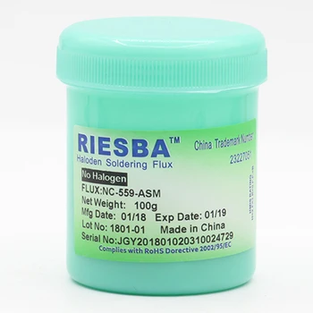 RIESBA NC-559-ASM No-temiz Lehim Pastası 100g Kurşunsuz Lehim Pastası akı SMT BGA Reballing Lehim Kaynak
