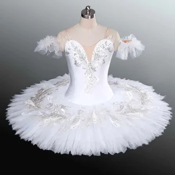 Romantik Profesyonel Bale Tutu Beyaz Kuğu Gölü kız ve Kadın Balerin Parti Dans Kostümleri Bale Tutu Balett Elbise Kız