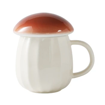 Seramik Kahve kapaklı kupa Mantar Dekor Kahve Fincanı Sevimli Mantar Şeyler Ev Hediye Kullanımı kolay ve Temiz Pürüzsüz Kenarlar