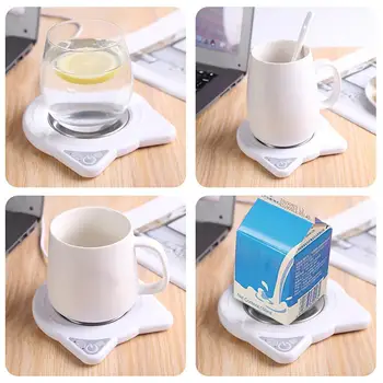 Sevimli Kedi Kulak Şekli Kahve kupa ısıtıcı USB Kupa ısıtıcı s Masa Tutmak Süt Çay Mum Balmumu Sıcak İçecek ısıtma Coaster Mat Pad