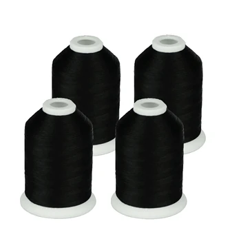 Simthread Siyah veya beyaz Kardeş renkler polyester nakış makinesi ipliği 1000 m x 4 adet her