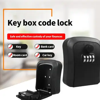 Siyah Duvara Monte Anahtar Saklama Gizli Kutu Organizatör 4 Haneli Şifreli Şifre Güvenlik Kodu Kilidi Hiçbir Anahtar Ev anahtarlı kasa