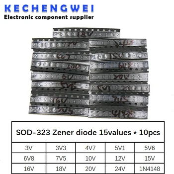 SOD-323 0805 0.25 W SMD Zener diyot Çeşitli Kiti 15 değerleri * 10 adet =150 adet