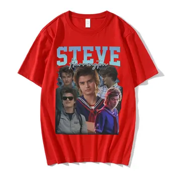 Steve Harrington T-shirt erkek Grafik Baskı T-shirt Unisex Kısa Kollu Büyük Boy Saf Pamuklu T Shirt Harajuku Streetwear
