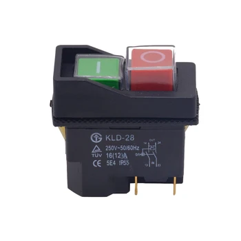 Su geçirmez IP55 Basma Düğmesi Elektromanyetik Anahtarı 4 Pin AC250V 16A Manyetik Marş Güç Aracı Emniyet Anahtarları Makine aracı için
