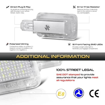 Süper parlak yüksek güç Xenon beyaz tam LED bagaj kargo alanı ışık meclisi Honda Acura için, Powered by 18-SMD LED diyotlar