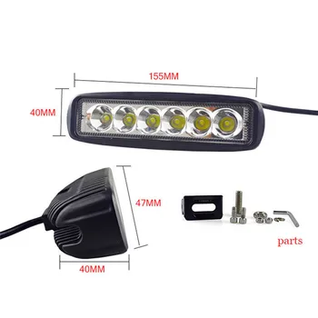 Sürüş Sis Offroad LED çalışma araba ışık 18 W 12 V LED Evrensel Araba 4WD led kirişler iş lambası şeridi Spot projektör