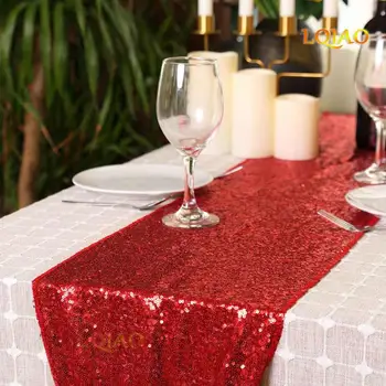 Sıcak Moda Pullu Polyester Masa Koşucu 12x72 Kraliyet Mavi Ev Tekstili Düğün Parti Noel Masa Ziyafet Kaynağı Süslemeleri