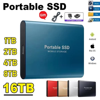 Taşınabilir SSD 1 TB Yüksek hızlı Mobil Katı Hal Sürücü 500 GB Harici Depolama Decives Tipi-C USB 3.1 Arayüzü için Dizüstü / PC / Mac