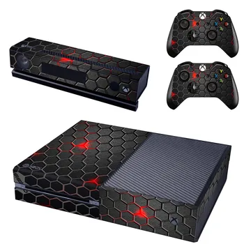 Tilki Geometri Siyah Tasarım Xbox One İçin kapak kaplama çıkartması Xbox One Konsolu ve 2 Kontrolörleri İçin