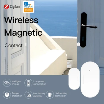 Tuya Zigbee Akıllı Pencere Kapı Kapı Sensörü Akıllı Yaşam eWeLink Kablosuz Kapı Dedektörleri Kapı Manyetik Otomasyon Ses Kontrolü