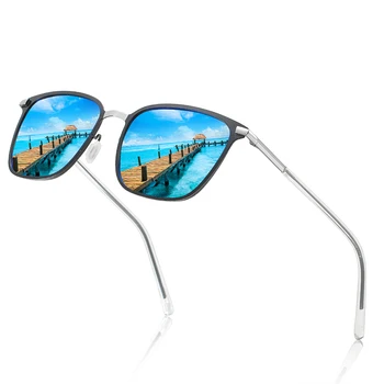 TUZENGYONG Marka YENİ moda güneş gözlükleri Erkekler Polarize Kare Metal Çerçeve Erkek güneş gözlüğü Balıkçılık Sürüş UV400 Gözlük