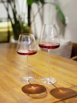 Ultra ince 650ML / 550ML Kristal Bordo şarap bardağı El Yapımı cam kırmızı şarap şişesi Ev Kadeh Büyük Göbek Tadım şarap bardağı