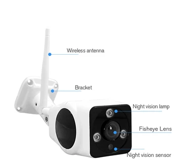 V380 Pro Full HD 2MP 360 Derece Bullet Wifi IP Kamera Açık Balıkgözü Akıllı 3D VR Kamera 2MP Su Geçirmez Güvenlik WiFi Kamera