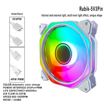 Ventoinha 120mm Rgb 5v-3pın ARGB Kiti Fan 4pın PWM CPU Soğutma Fanı Sıvı Rulman Soğutucu Fanlar Radyatör Argb Denetleyici IWONGOU