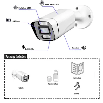 XMeye 8MP 4K POE IP Kamera Aı İnsan Algılama Ses Açık Su Geçirmez Kızılötesi Gece Görüş Onvif CCTV Video Gözetim Güvenlik