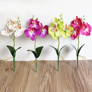 Yapay Mini Simülasyon Kelebek orkide 3D Paket Sahte Çiçek DIY Ev Düğün Parti Phalaenopsis Dekorasyon