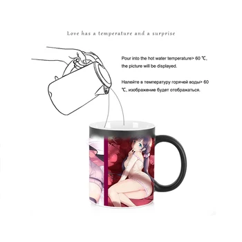 Yaratıcı Büyük göt güzellik ısıya duyarlı Fincan Renk Değiştiren Kupa Seramik Drinkware çay Süt Kahve Kupalar BSKT-138