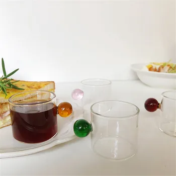 Yaratıcı Cam çay bardağı Mini Sos Sürahi Süt Kreması kahve kavanozu Cam Isıtılabilir Pot Tencere Sunucu Daldırma Saplı kaseler