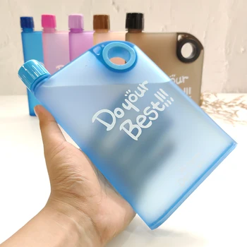 Yaratıcı taşınabilir düz su ısıtıcısı moda spor içme suyu şişesi A5 A6 defter kağıdı bardak buzlu plastik su şişesi BPA ücretsiz