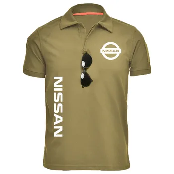Yaz Yeni Askeri Taktik Takım erkek tişört Nissan araba logosu baskı Nefes Spor pamuk Erkekler kısa kollu tişört