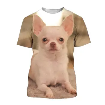 Yeni Komik Hayvan Mini Geyik Köpek 3d Baskı erkek kadın çocuk T-Shirt Sokak Tarzı Nefes Hafif Yaz Spor Üstleri