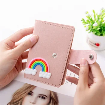 Yeni Küçük Taze Sevimli kart çantası Moda Bayanlar Ultra İnce Pu Deri Karikatür Desen Cüzdan Anti Hırsızlık Anti Degaussing kart çantası