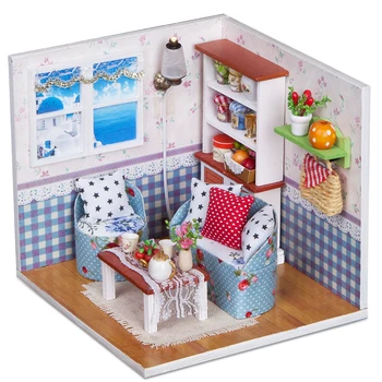 Yeni Romantik Minyatürleri Bebek Evi Çocuk el Yapımı mobilya Miniaturas Dollhouse Oyuncaklar Monte Daire Dollhouses Hediyeler