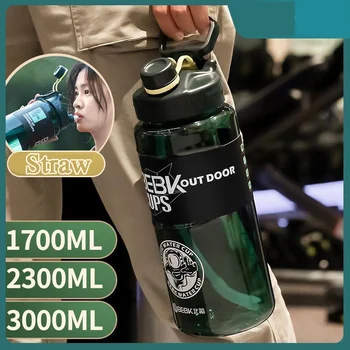 Yeni spor Su Şişeleri 3L 2.3 L 1.7 L Plastik uzay saman fincan Spor Taşınabilir Boy içme şişesi kapasiteli Açık su ısıtıcısı