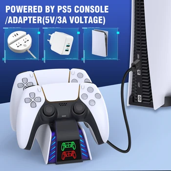 Çift Hızlı Şarj için PS5 Kablosuz Denetleyici USB Tip-C Şarj Cradle dok istasyonu Sony Playstation 5 Joystick Gamepad