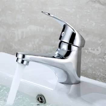 Çinko Alaşım Yüz Havzası Tek Delik Musluk Musluk Fırça Nikel lavabo bataryası Dokunun Vanity Su banyo muslukları