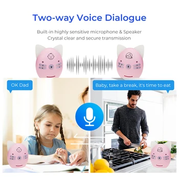 Çocuk bakıcısı Radyo Kablosuz bebek izleme monitörü İki Yönlü Ses Walkie Telefon Alarmı Çocuklar Dadı İnterkom Gece lambası ile Müzik
