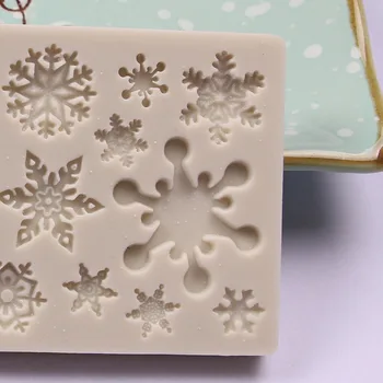 Çok desen Noel Dekorasyon Kar Tanesi Fondan Kek silikon kalıp Pişirme Dekorasyon Kalıp Kek Dekorasyon Aksesuarları
