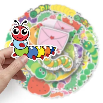 Çıkartmalar Estetik çocuk Etiket Paketi Kırtasiye Tırtıl Böcek Karikatür Hayvan Dizüstü Dizüstü Araba Kaykay Bagaj