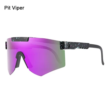 Şık Erkekler Büyük Boy TR90 Polarize Çukur Viper Güneş Gözlüğü UV400 Ayarlanabilir Kalkan Gafas de sol Tek parça Lens Çok Renkli